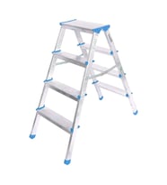 FIRSATKOLİK Çift Basamaklı Alüminyum Metal Merdiven Yükseklik 92cm Baş Genişlik 8cm