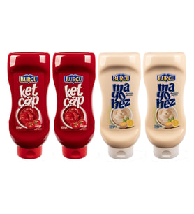 Burcu Ketçap 650 gr Tatlı ve Mayonez 550 gr 4 lü Karma Paket