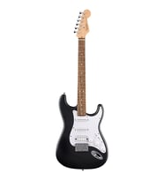 Squier 0379630506 Debut Stratocaster HSS Sabit Köprü Gitar (Siyah)  Siyah Renk Sabit Köprü ile Kolay Akort ve HSS Gücü