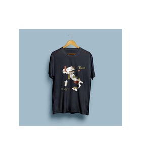 Oversize İtalya Haritası ve Turistik Yerler tasarım unisex T-shirt