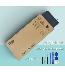Tkgz - Xiaomi Redmi 9C Uyumlu Lcd Ekran Dokunmatik SERVİCE - PACK - FULL ÇITALI + Montaj Seti