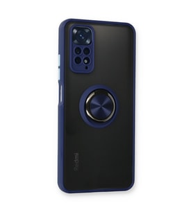 Xiaomi Redmi Note 11 Kılıf Montreal Yüzüklü Silikon Kapak - Lacivert