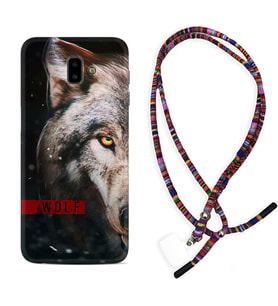 Samsung J6 Plus J7 Prime J7 Pro M20 Kılıf Boyun Asklı Rasta Silikon Wolf Eyes 1758