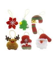 6 Adet Kumaş Yılbaşı Süsleri Karışık Noel Baba Geyik Kardan Adam