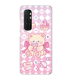 Xiaomi Mi Note 10 LITE Uyumlu Happy Bear Tasarımlı Şeffaf Telefon Kılıfı