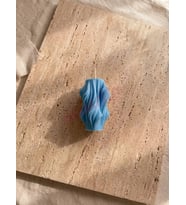 Mumelia Minimal Dalga - Doğal Soya Blok Dekoratif Mum - Mavi