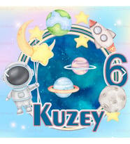 Kişiye Özel İsimli Uzay Gezegen Astronot Konsept Doğum Günü Pasta Cupcake Süsü