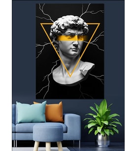 Modern Dokunuşlu Michelangelo David Heykeli Dekoratif Kanvas - Mdf Ahşap Tablo