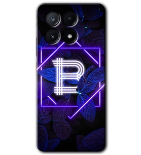 Poco x6 Pro Kılıf HD Desen Baskılı Kılıf - Dark Neon Yaprak B Harfi