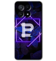 Poco x6 Pro Kılıf HD Desen Baskılı Kılıf - Dark Neon Yaprak B Harfi