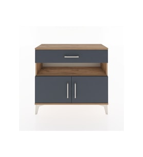 Arges Şifonyer 2 Raflı Tek Çekmeceli 2 Kapaklı 88x30x80 Çam-Antrasit