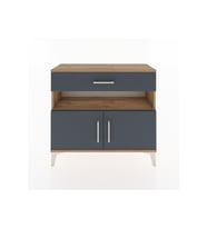 Arges Şifonyer 2 Raflı Tek Çekmeceli 2 Kapaklı 88x30x80 Çam-Antrasit
