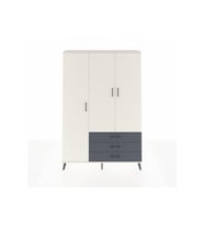 Arges Dolap 6 Raflı 3 Çekmeceli Tek Askılı 132x30x195 Aytaşı-Aytaşı/Antrasit