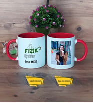 Fizik Öğretmeni Kupa Bardak Kırmızı Fotoğraflı Öğretmenler Günü Hediyesi