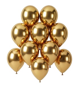 Altın Renk Lateks krom Balon (15 cm) - 10 Adet