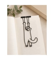6’lı Ters Asılı Kedi Figürlü Renkli Kitap Ayracı Seti