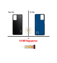 Oppo A54 Siyah Uyumlu Arka Kapak + B7000 Yapıştırıcı Arka Cam Batarya Pil Kapağı Lazer Kesim