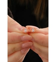Gümüş rose markiz kesim zirkon taşlı lotus küpe SGTL12833ROSE