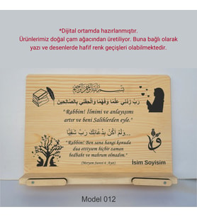 Münzevi Masaüstü Ahşap Rahle/Tablet/Kitap Tutucu-Model012