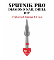 Elmas Oval Armut Freze Kırmızı Çap 4,0mm