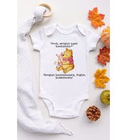 Unisex Bebek Beyaz Sevgili Pooh Çıtçıtlı Body Zıbın