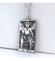 Kişiye Özel 925 Ayar Gümüş Tarot (The Devil) Şeytan Kolye
