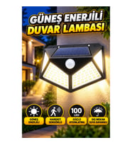 100 LED Sensörlü Güneş Enerjili Duvar Lambası – PIR Hareket Algılamalı Dış Mekan Aydınlatma