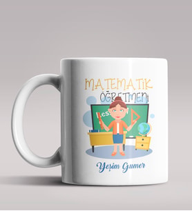 Kişiye Özel Matematik Öğretmeni Tasarımlı Beyaz Renk Kupa 12