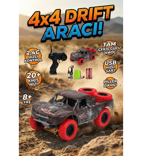 Şarjlı Uzaktan Kumandalı Araba 4x4 Yüksek Hızlı Drift ve Arazi Aracı 2.4Ghz 1:20 Yedek Lastikli