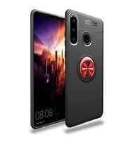 Huawei Y6p Kılıf Range Yüzüklü Silikon - Siyah-kırmızı