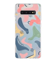 Samsung Galaxy S10 Plus Kapak Abstract Tasarımlı Şeffaf Silikon Kılıf