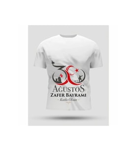 30 Ağustos Zafer Bayramı Baskılı Oversize Bisiklet Yaka T-shirt