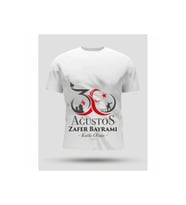 30 Ağustos Zafer Bayramı Baskılı Oversize Bisiklet Yaka T-shirt