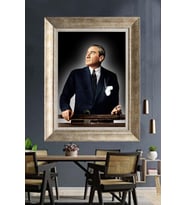 Gümüş Çerçeveli Atatürk Tablo za347