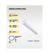 120 cm Beyaz Metal Kasa Lineer Aydınlatma 6500K (Beyaz Işık)