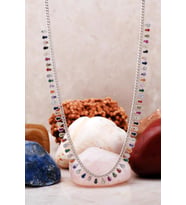 Mix Damla Rodyumlu Gümüş Choker Kolye 7223