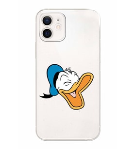 Apple iPhone 12 Uyumlu Kamera Korumalı Tıpalı Kapak Donald Duck TasarımlıŞeffaf Kılıf