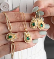 925 Ayar Gümüş Lale Model Takı Seti