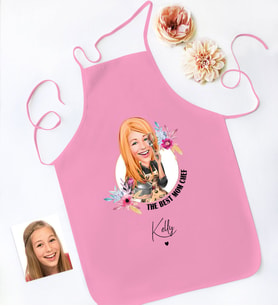 BK Gift Kişiye Özel Karikatürlü Anneler Günü Tasarımlı Pembe Mutfak Önlüğü, Aşçı Önlüğü, Şef Önlüğü, Anneye Hediye-3