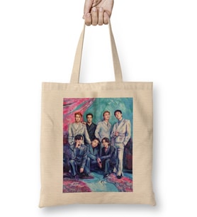 Bts Bangtan Boys Painting Bez Çanta Uzun Saplı