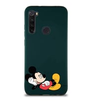 Xiaomi Redmi Note 8 Soft Premier Kapak Mickey Mouse-F Tasarımlı Silikon Kılıf - Yeşil (Şeffaf)