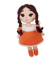Turuncu Beyaz Nazlı Bebek Amigurumi Organik Anahtarlık Oyuncak