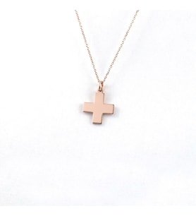 Kişiye Özel 925 Ayar Gümüş Minimalist Artı (+) Sembol Kolye (Rose)