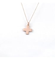 Kişiye Özel 925 Ayar Gümüş Minimalist Artı (+) Sembol Kolye (Rose)