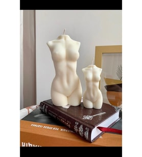 Büyük Ve Küçük Boy Beyaz Kokulu Kadın Büst Mum