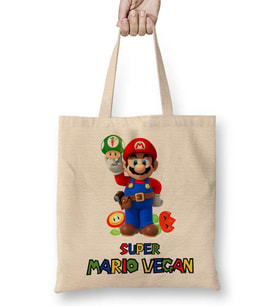 Super Mario Vegan Bez Çanta Uzun Saplı