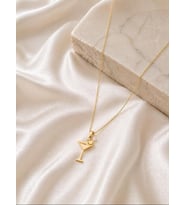 Kişiye Özel 925 Ayar Gümüş Minimalist Martini Kolye (Gold)