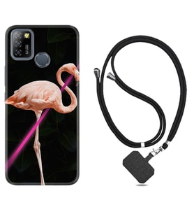 INFINIX Smart 4 5 6 Zero 8 S5 Pro Kılıf Boyun Askılı Silikon Line Filamingo 1776