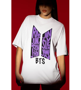 Tasarım BTS Müzik Grubu Baskılı Unisex Oversize Tişört