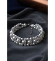 Pearl Collar Tasma Necklace (Beyaz)